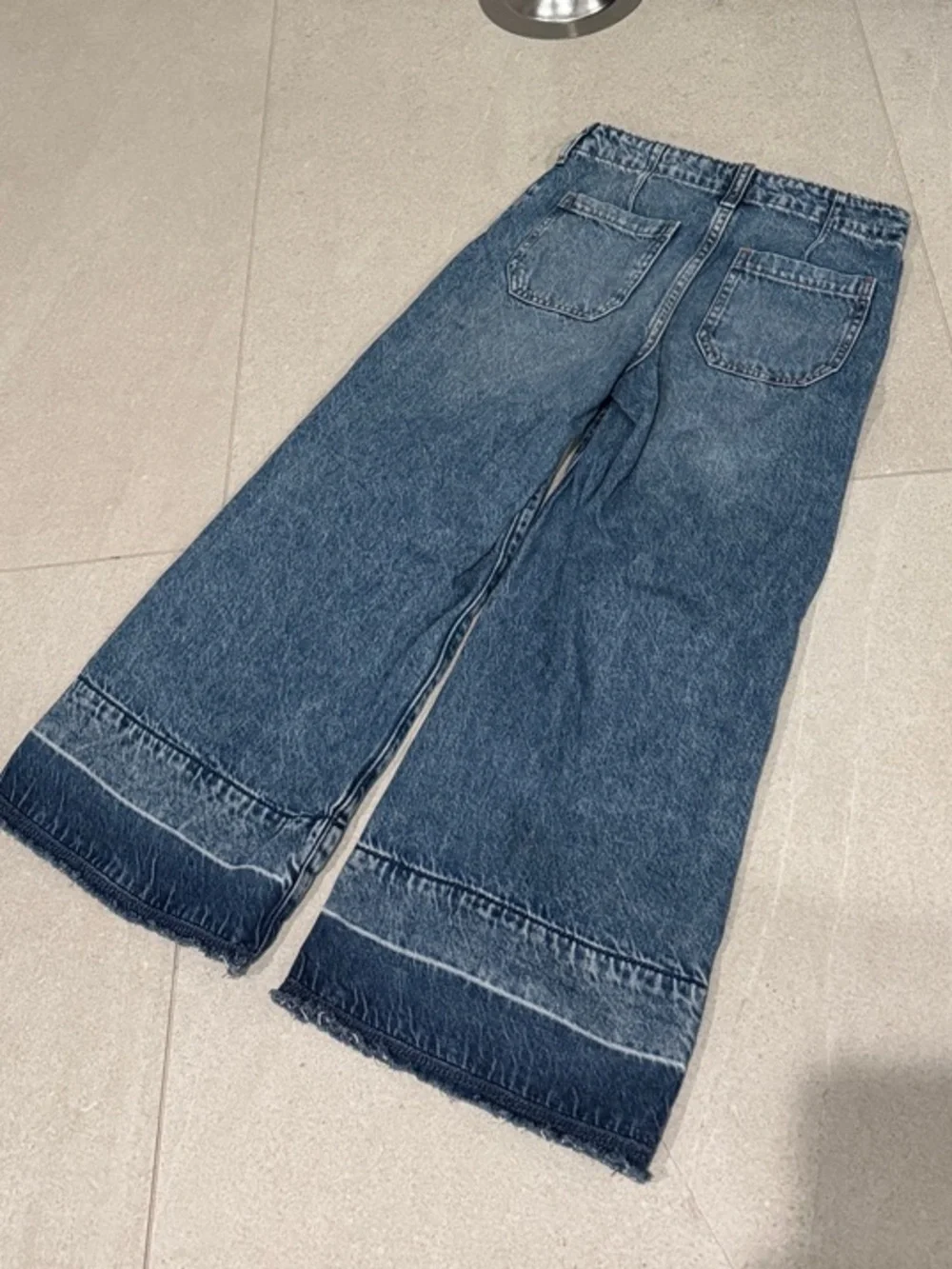 GAP Kids High Rise Stride Ankle Girls Wide-Leg Blue Jeans 10